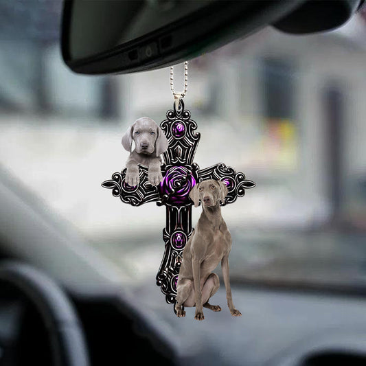 Weimaraner Pray For God Car Hanging Ornament Dog Pray For God Ornament Lasfour OO0732