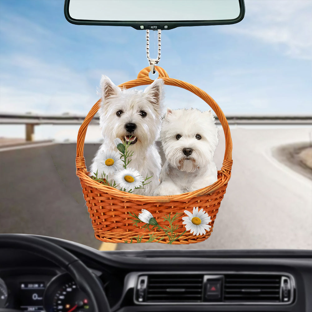 West Highland White Terrier Dog God'S Present Car Hanging Ornament Car Mirror Interior Decoration OO0926