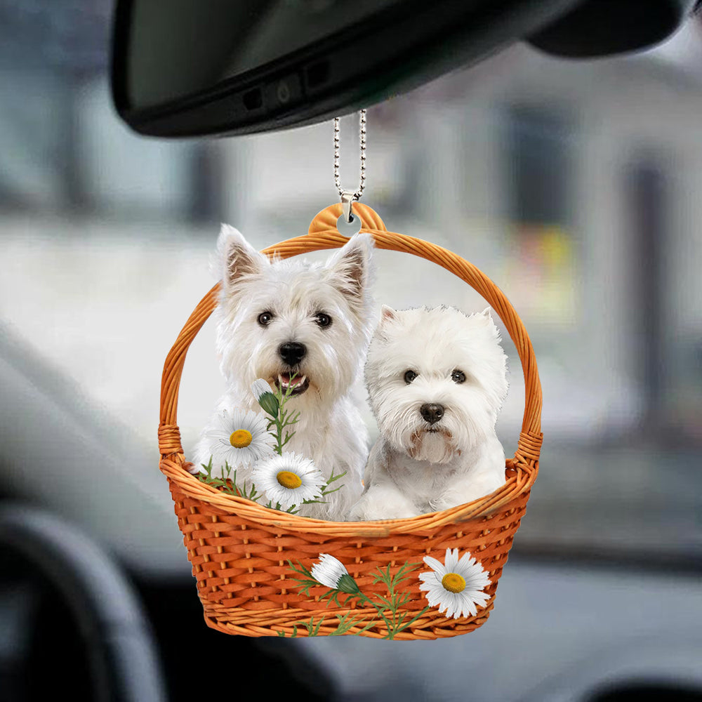 West Highland White Terrier Dog God'S Present Car Hanging Ornament Car Mirror Interior Decoration OO0926