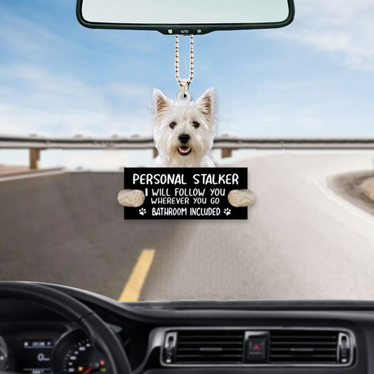 West Highland White Terrier Personal Stalker Car Hanging Ornament Cute Dog Tree Ornaments OO0997