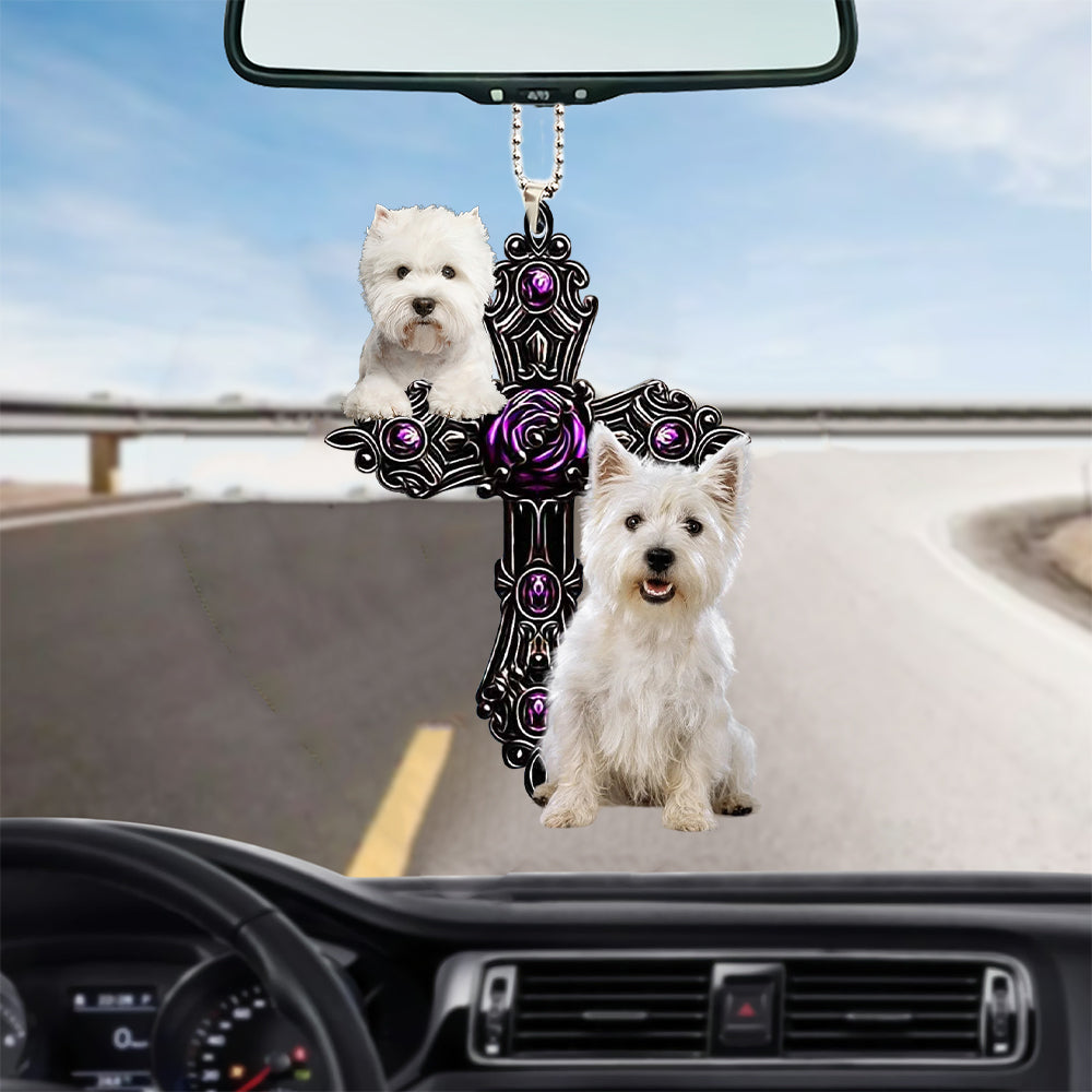 West Highland White Terrier Pray For God Car Hanging Ornament Dog Pray For God Ornament Lasfour OO0698