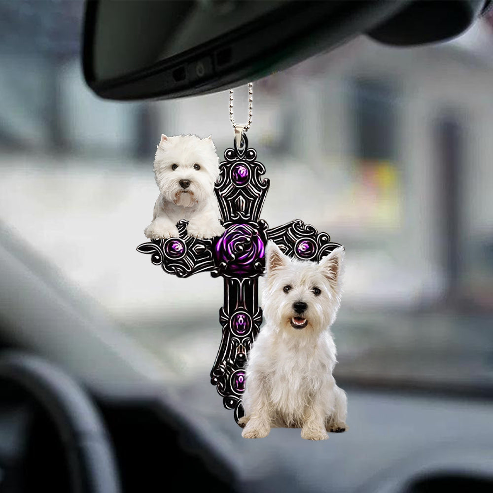 West Highland White Terrier Pray For God Car Hanging Ornament Dog Pray For God Ornament Lasfour OO0698