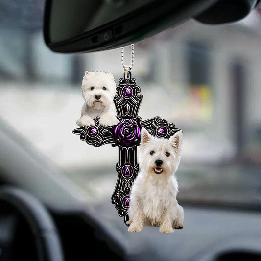 West Highland White Terrier Pray For God Car Hanging Ornament Dog Pray For God Ornament Lasfour OO0698