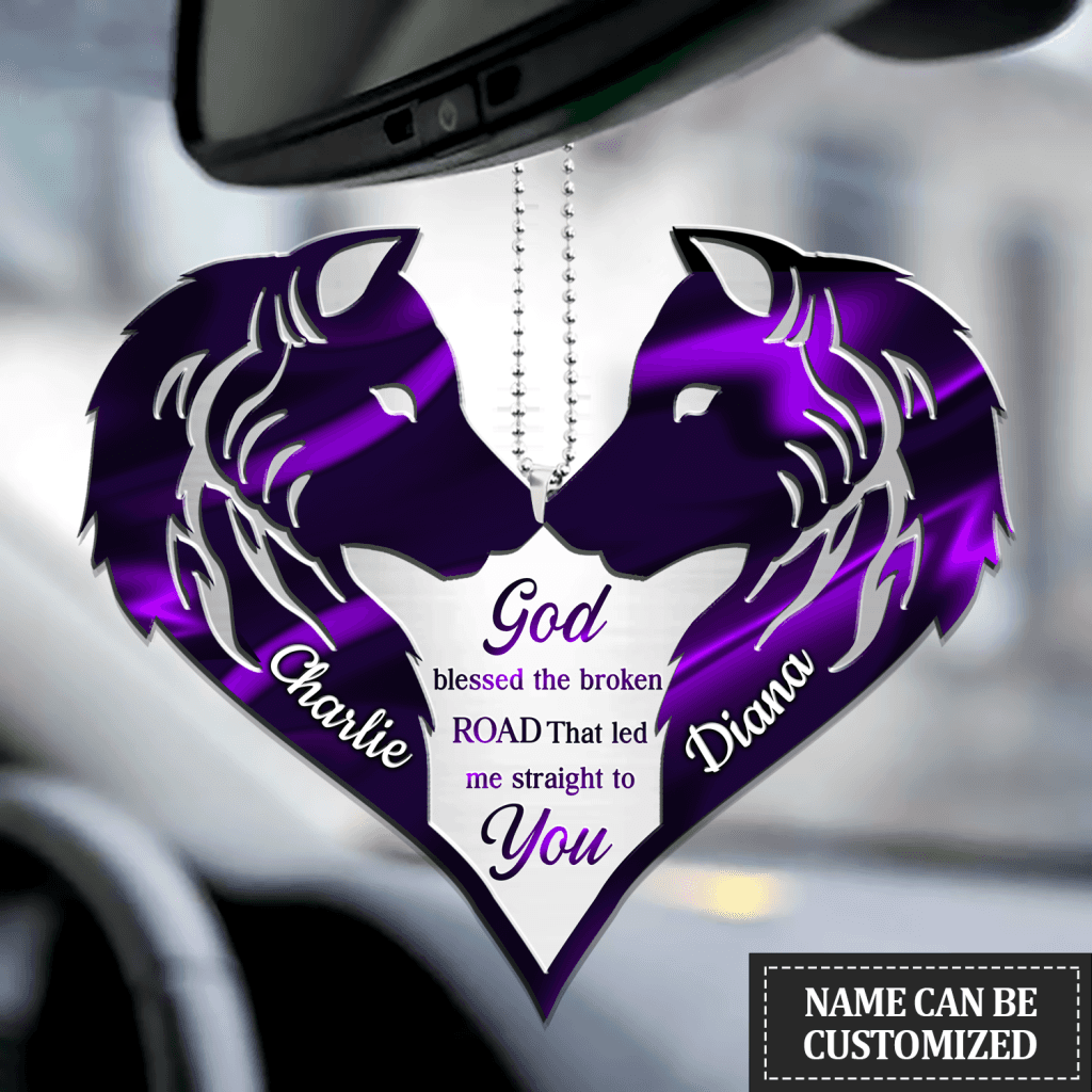 Personalized Ornament Personalized Ornament For Couple Wolf Couple God Blessed Car Couple OrnamentsFor Couple Wolf Couple God Blessed Car Couple Ornaments OO0990