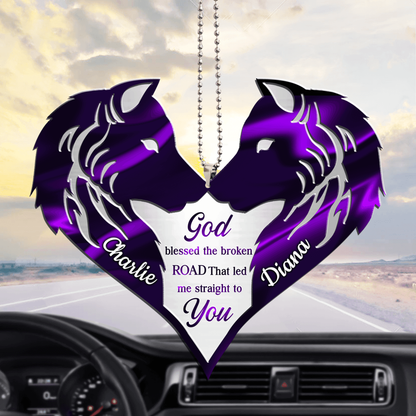 Personalized Ornament Personalized Ornament For Couple Wolf Couple God Blessed Car Couple OrnamentsFor Couple Wolf Couple God Blessed Car Couple Ornaments OO0990