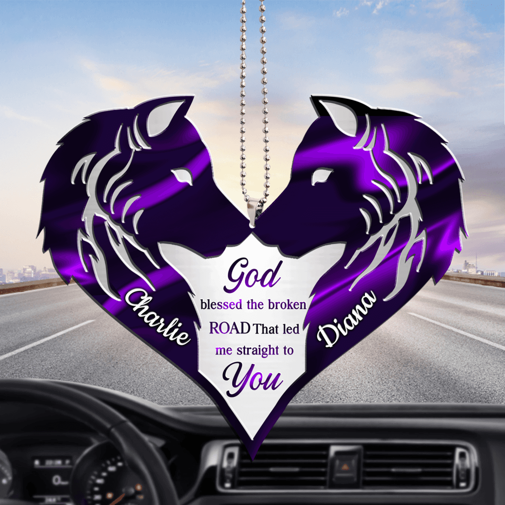 Personalized Ornament Personalized Ornament For Couple Wolf Couple God Blessed Car Couple OrnamentsFor Couple Wolf Couple God Blessed Car Couple Ornaments OO0990