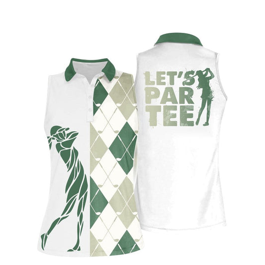 LETS PAR TEE Golf Sleeveless Polo Shirt, Women's Sleeveless Polo Shirts Quick Dry Golf Tennis Shirt SO1342