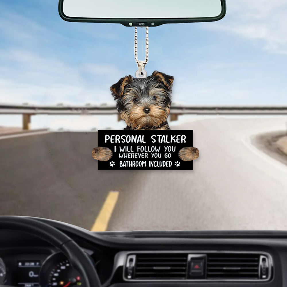 Yorkshire Terrier Personal Stalker Car Mirror Interior Ornament Dog Ornament OO0993