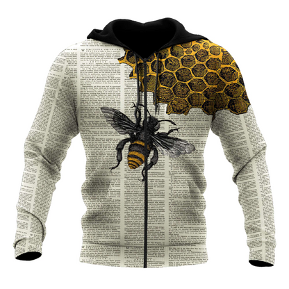 3D All Over Print Bee Shirt, Bee Dictionary Page Premium Hoodie For Men Women, Bee Lover Outfit TO2798