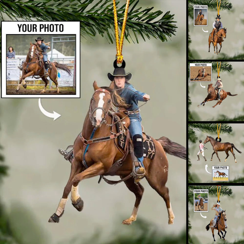 Riding Horse Ornament Custom Upload Photo SO1194