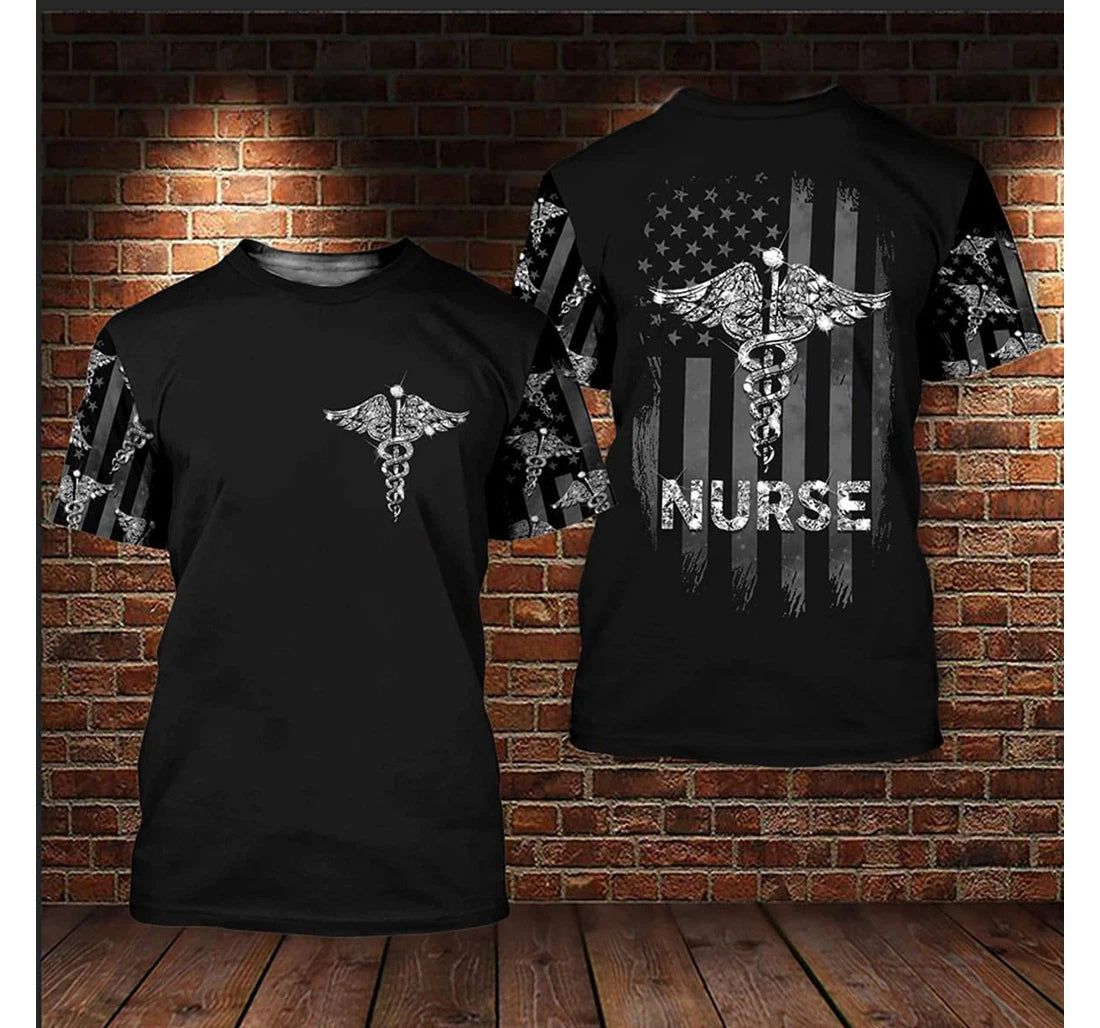 Nurse American Flag Diamond Flag 3D Printed Shirt, Nurse Uniform 3D TShirt TO3256