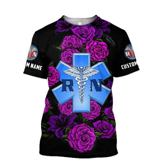 3D All Over Print Nurse Shirt, Premium Nurse Personalized Name Unisex Shirts TO3188