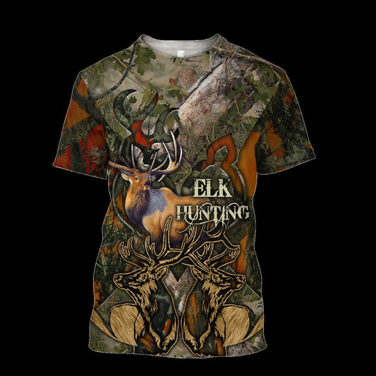 Pop-Pop Elk Hunting Deer Hoodies 3D Father Gifts Grandpa Dad Deer Hunter Vintage 3D Gifts For Men TO0111