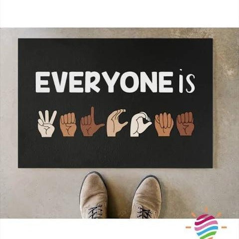 African Gift Black Pride Everyone Is Welcome Doormat, African Family Home Decorative Welcome Doormat LO1403