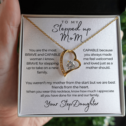 To My Stepped up Mom Forever Love Necklace, Gorgeous Necklace for StepMom from StepDaughter, Birthday Gift, Mother's Day Gift SO0260