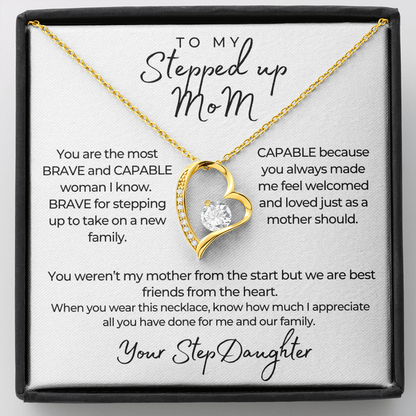 To My Stepped up Mom Forever Love Necklace, Gorgeous Necklace for StepMom from StepDaughter, Birthday Gift, Mother's Day Gift SO0260