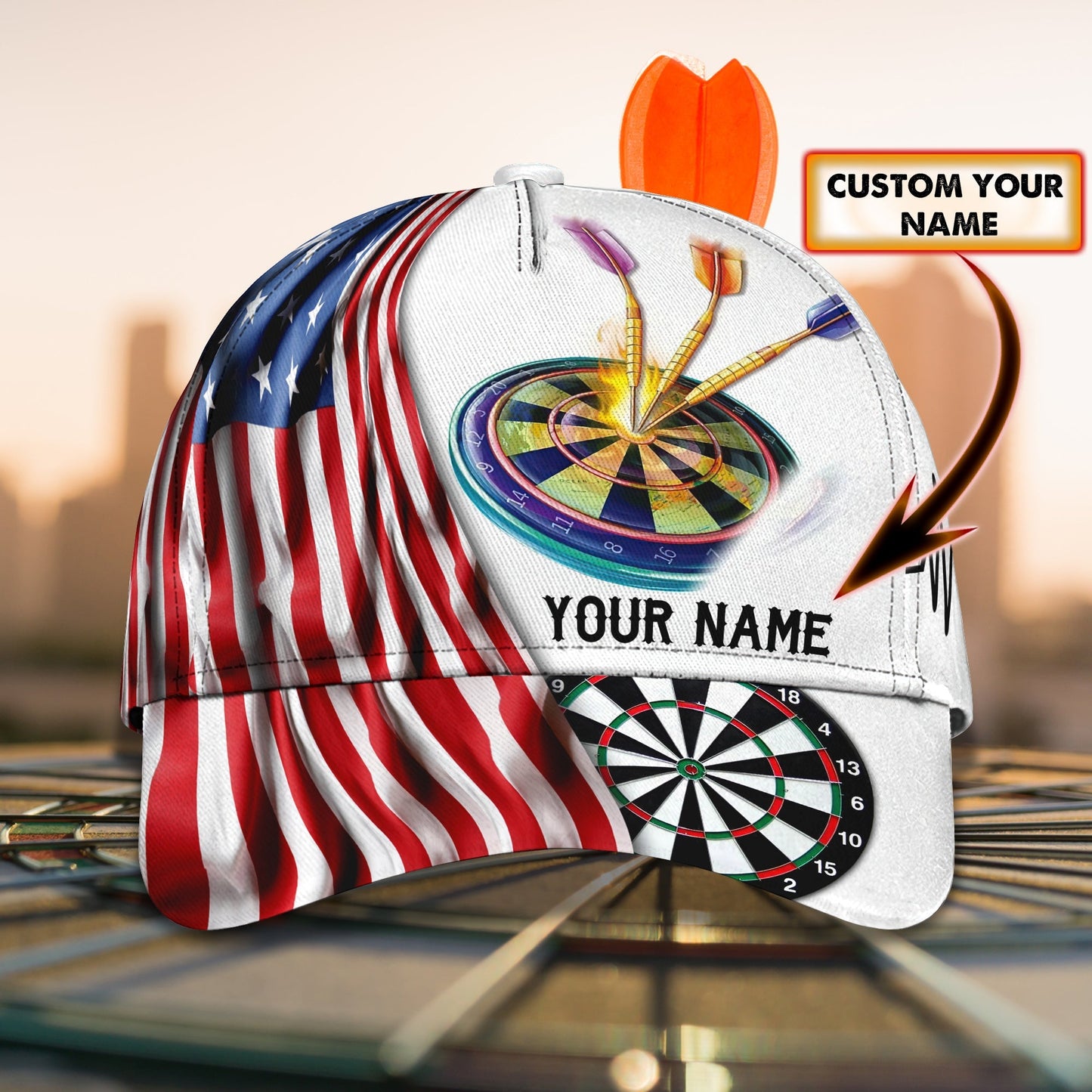 3D Classic Cap Love Darts Personalized Name Cap 02 201 Lasfour CA1451