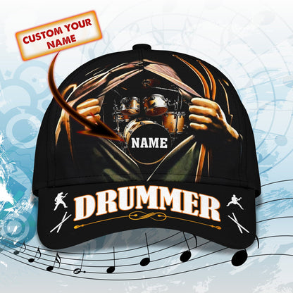 3D Classic Cap Best Drummer Personalized Name Cap 29 Lasfour CA2366