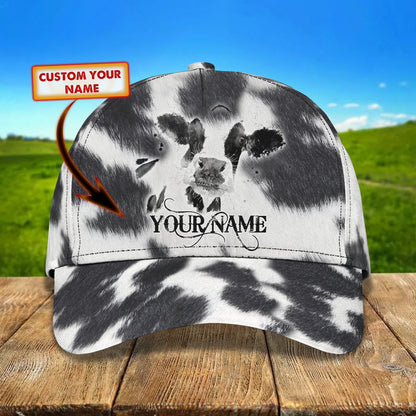 3D Classic Cap Cow Personalized Name Cap Lasfour CA1649