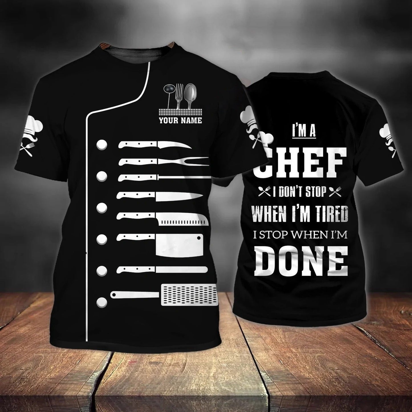 Personalized Black Chef Shirt, I Am A Chef T Shirt, Stop When I'm Done Master Chef Shirts TO1024