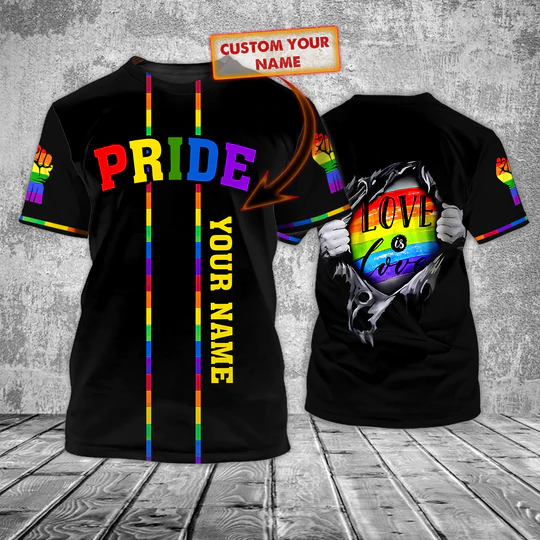 Personalized Love Is Love T Shirt For Gaymer, Lesbian Custom Shirt, Pride Gift For Lesbian, Gift For Couple Gay Man LO0834