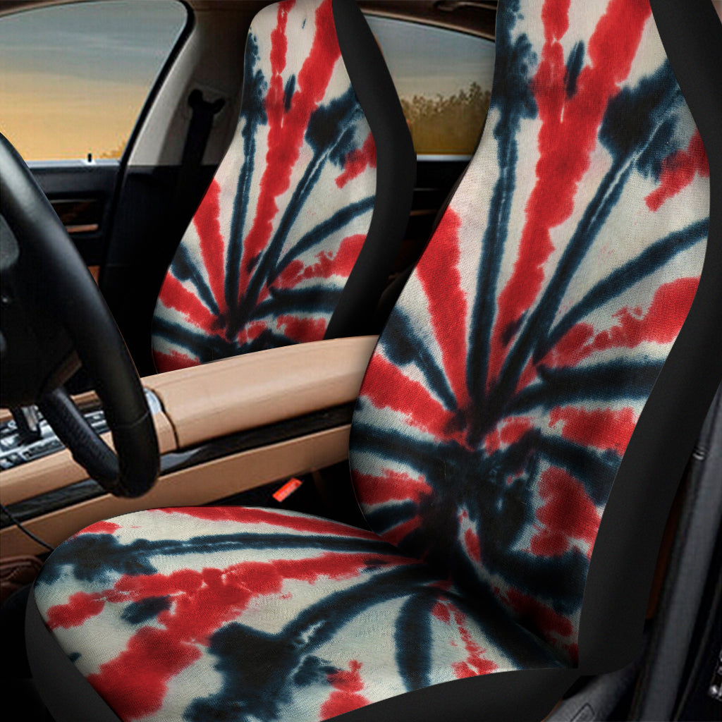 Black And Red Spider Tie Dye Print Universal Fit Car Seat Covers SO0327