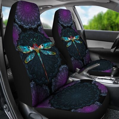 3D All Over Printed Mandala Dragonfly Front Car Seat Cover SO0315