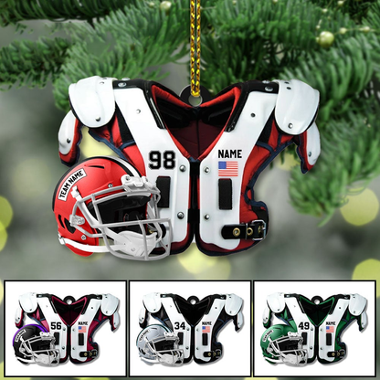 American Football Shoulder Pads Helmet Personalized Ornament Gift For Football Player Football Lovers OO1835