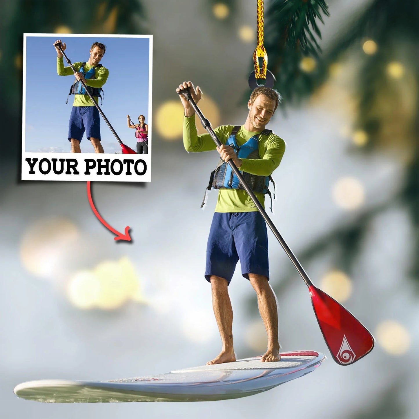 Custom Photo Ornament Gift For Player Surfboard - Personalized Photo Ornament Gift For Surfboard Lovers OO1773