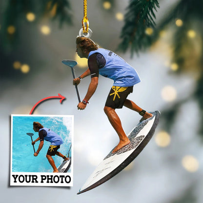 Custom Photo Ornament Gift For Player Surfboard - Personalized Photo Ornament Gift For Surfboard Lovers OO1773