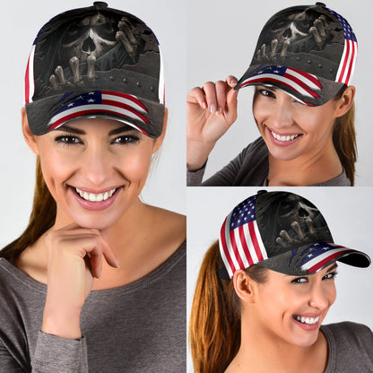 3D All Over Printed Skull Cap Hat With American Flag Pattern Baseball Skull Cap CO0659