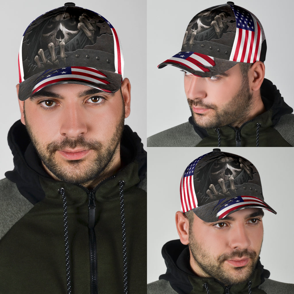 3D All Over Printed Skull Cap Hat With American Flag Pattern Baseball Skull Cap CO0659