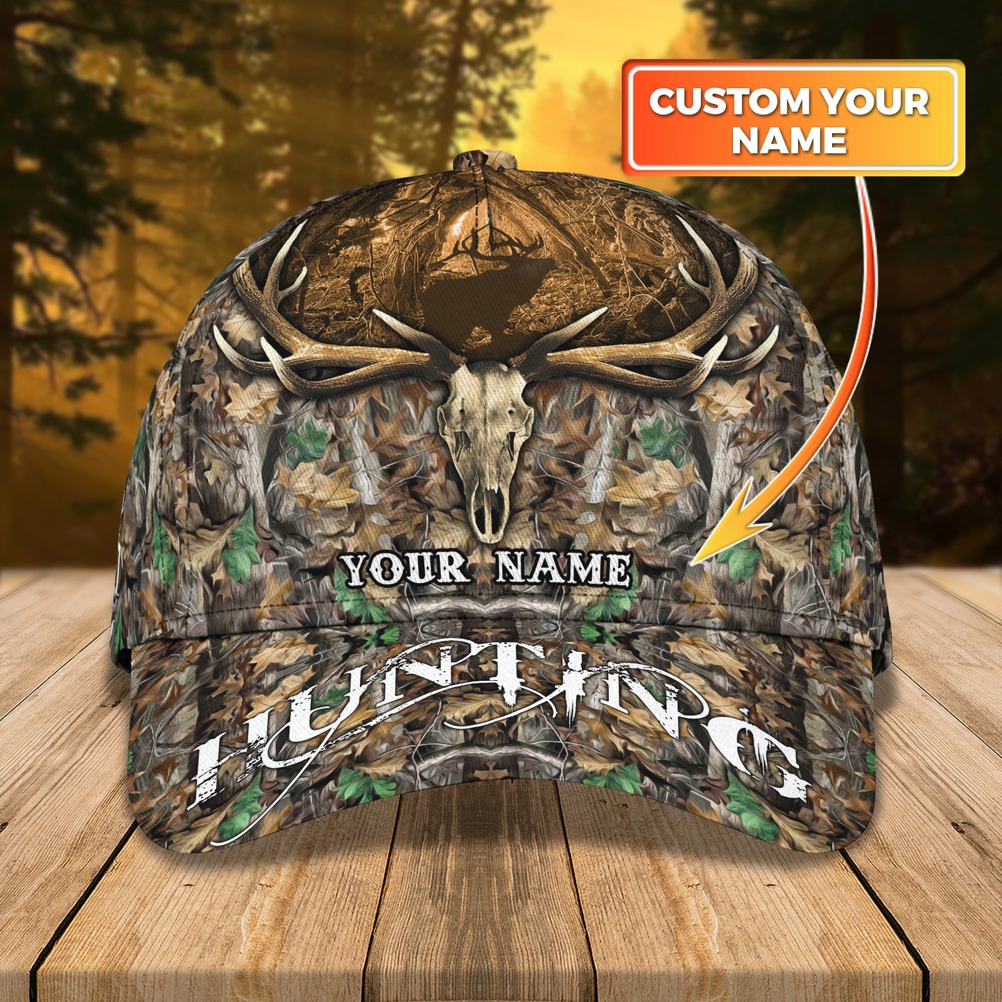 3D Classic Cap Deer Hunter Personalized Name Cap 806 Lasfour CA1960