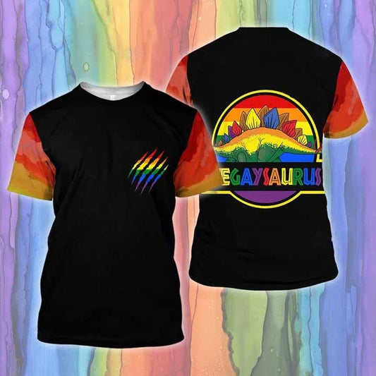 Bisexual Stereotypes Clothing, Lgbt Dinosaur Gay Stegaysaurus 3D All Over Printed Shirt, Gift For Gaymer LO0879