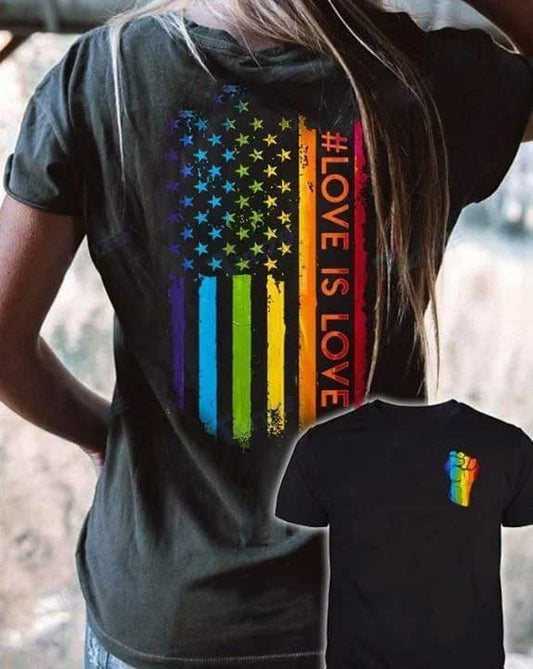 Lgbt Pride Rainbow Color Graphic Unisex T Shirt, 3D Pride Shirt Love Is Love LO0615