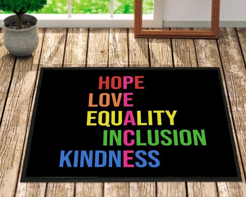 Lesbian Pride Doormat Everyone Is Welcome Here Doormat, Lgbt Doormat, Gay Pride Home Doormat LO1308