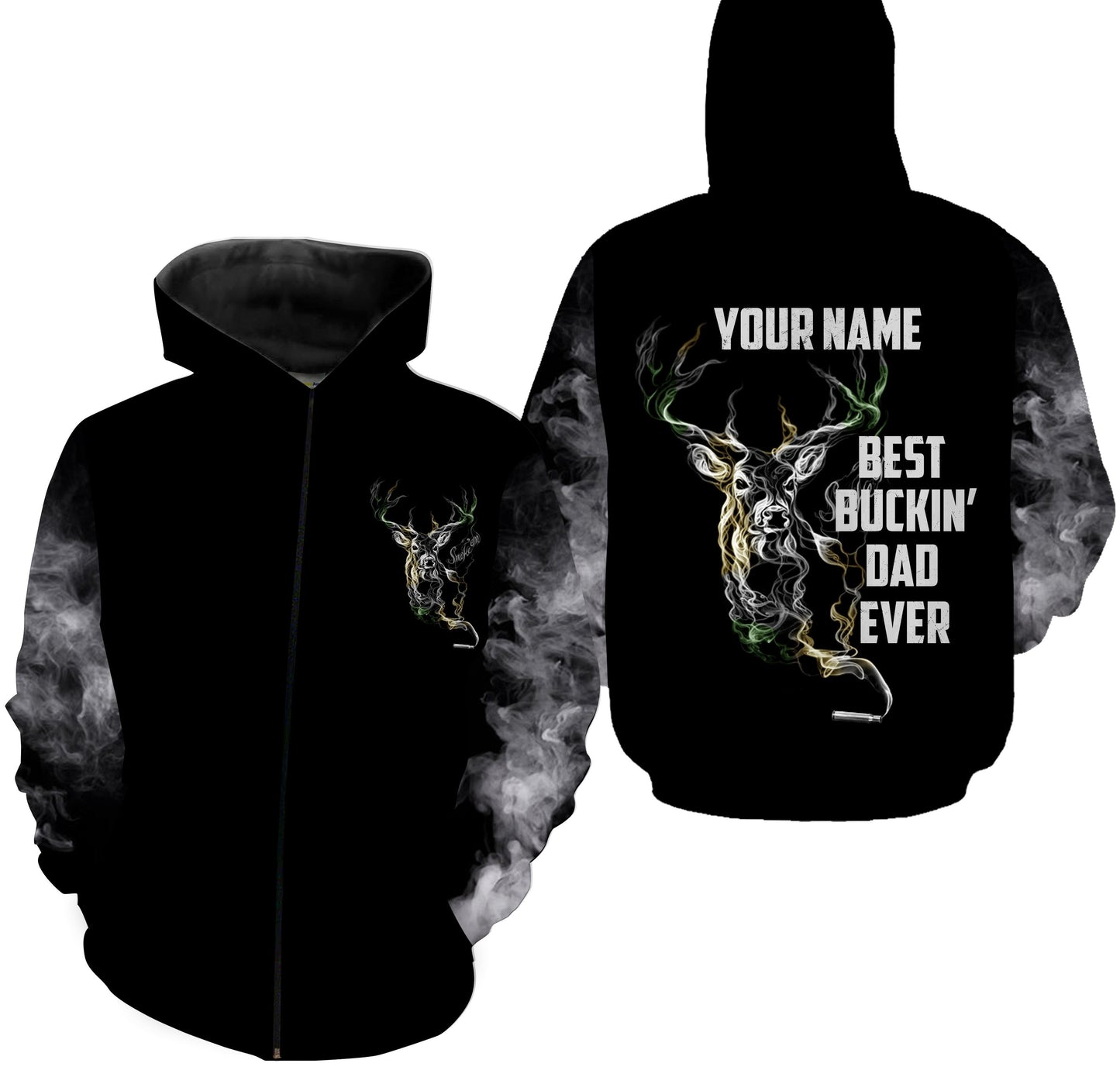 Deer Hunting Best Buckin’s Dad Ever Custom Name 3D All Over Printed Shirts Hoodie Father’s Day Gift TO0105