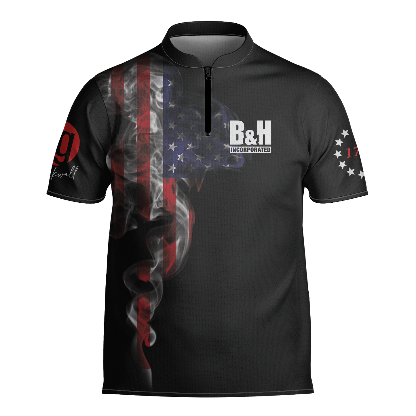 Us Flag Logo Custom Smoke Custom Bowling Jerseys for Men, Uniform Shirt for Bowling Team, Bowler SO1094