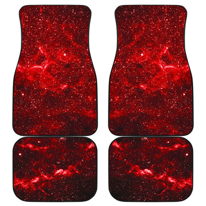 Red Stardust Universe Galaxy Space Print Front And Back Car Floor Mats, Front Car Mat SO0281