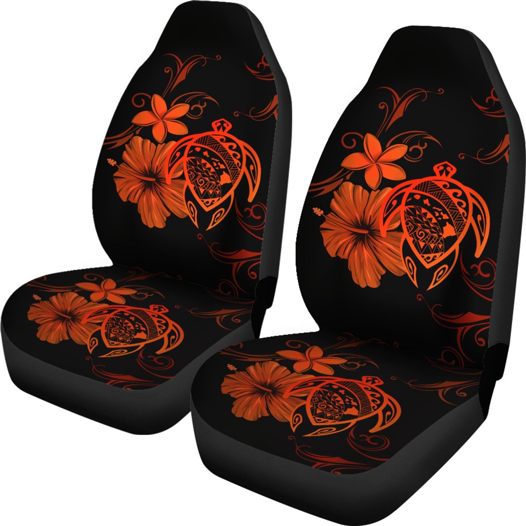 Hawaii Turtle Hibiscus Poly Orange Car Seat Covers SO0339