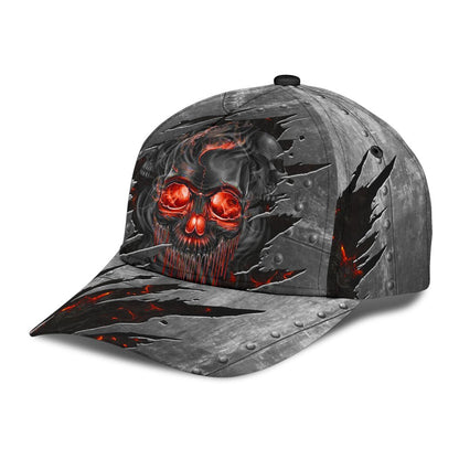 3D Red Skull On Cap Hat For Adult Summer Skull Cap Hat For Travel CO0658