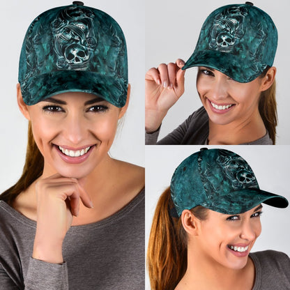 Skull Angry On Classic Cap Hat, 3D Full Printed Skull Cap CO0159