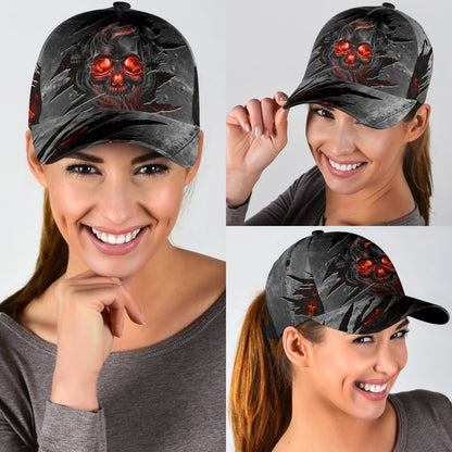 3D Red Skull On Cap Hat For Adult Summer Skull Cap Hat For Travel CO0658