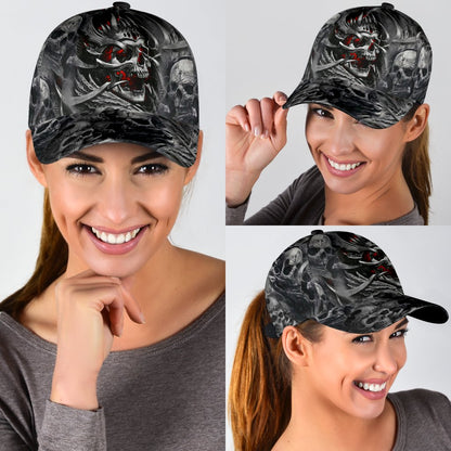 3D All Over Printed Baseball Cap With Skull, Skull Cap Hat For Men And Women CO0661