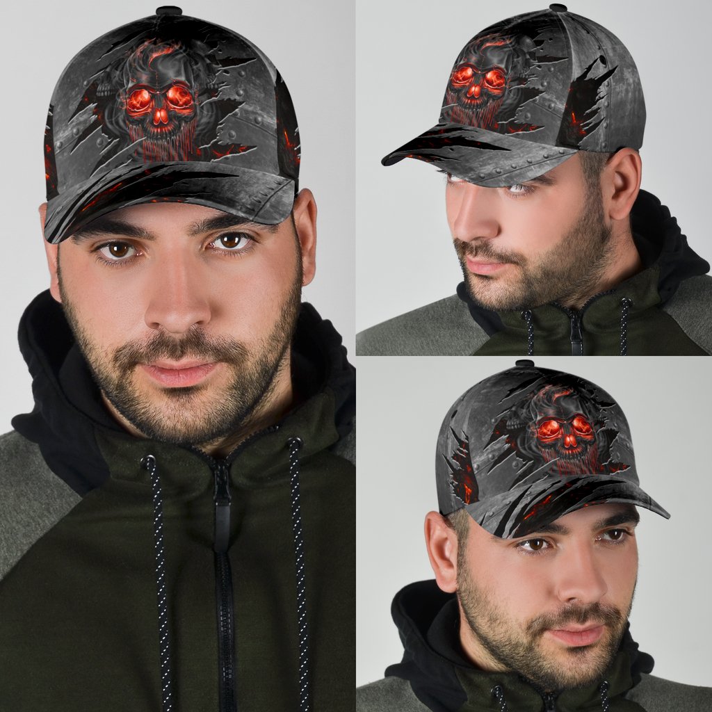 3D Red Skull On Cap Hat For Adult Summer Skull Cap Hat For Travel CO0658