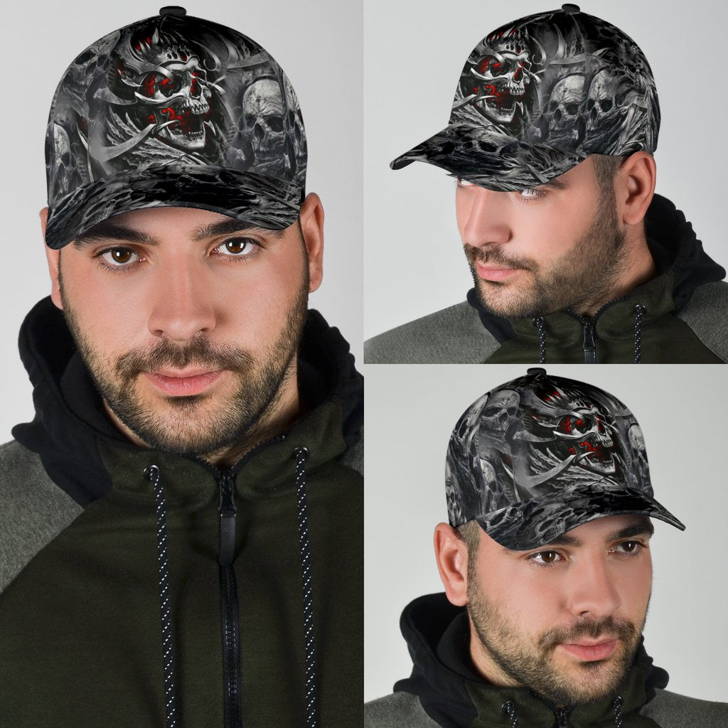 3D All Over Printed Baseball Cap With Skull, Skull Cap Hat For Men And Women CO0661