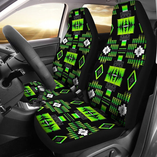 Green And Black Native Tribal Universal Fit Car Seat Covers SO0322