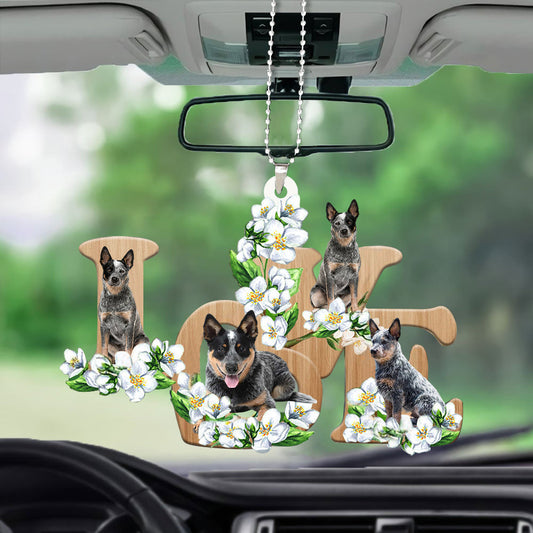 Heeler Love Flowers Dog Lover Car Hanging Ornament Gifts OO0895