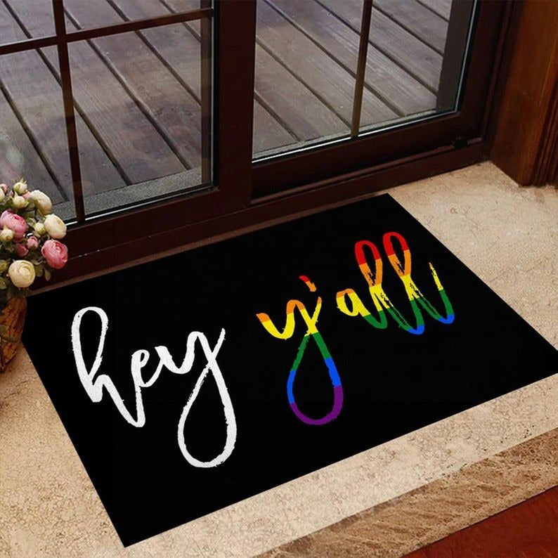 Lesbian Pride Doormat Everyone Is Welcome Here Doormat, Lgbt Doormat, Gay Pride Home Doormat LO1308