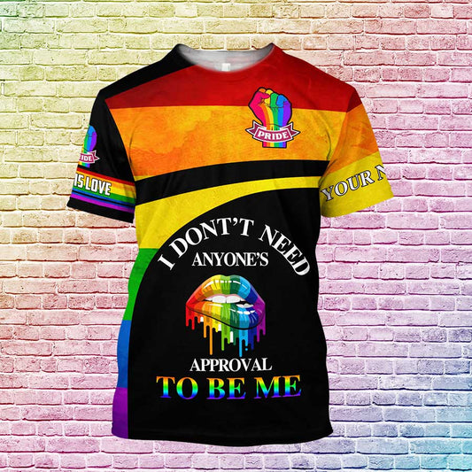 Custom Lgbt 3D Shirt With Name, Gift For Couple Lesbian, Gift For Gaymer Couple, Gay Pride Month LO0776